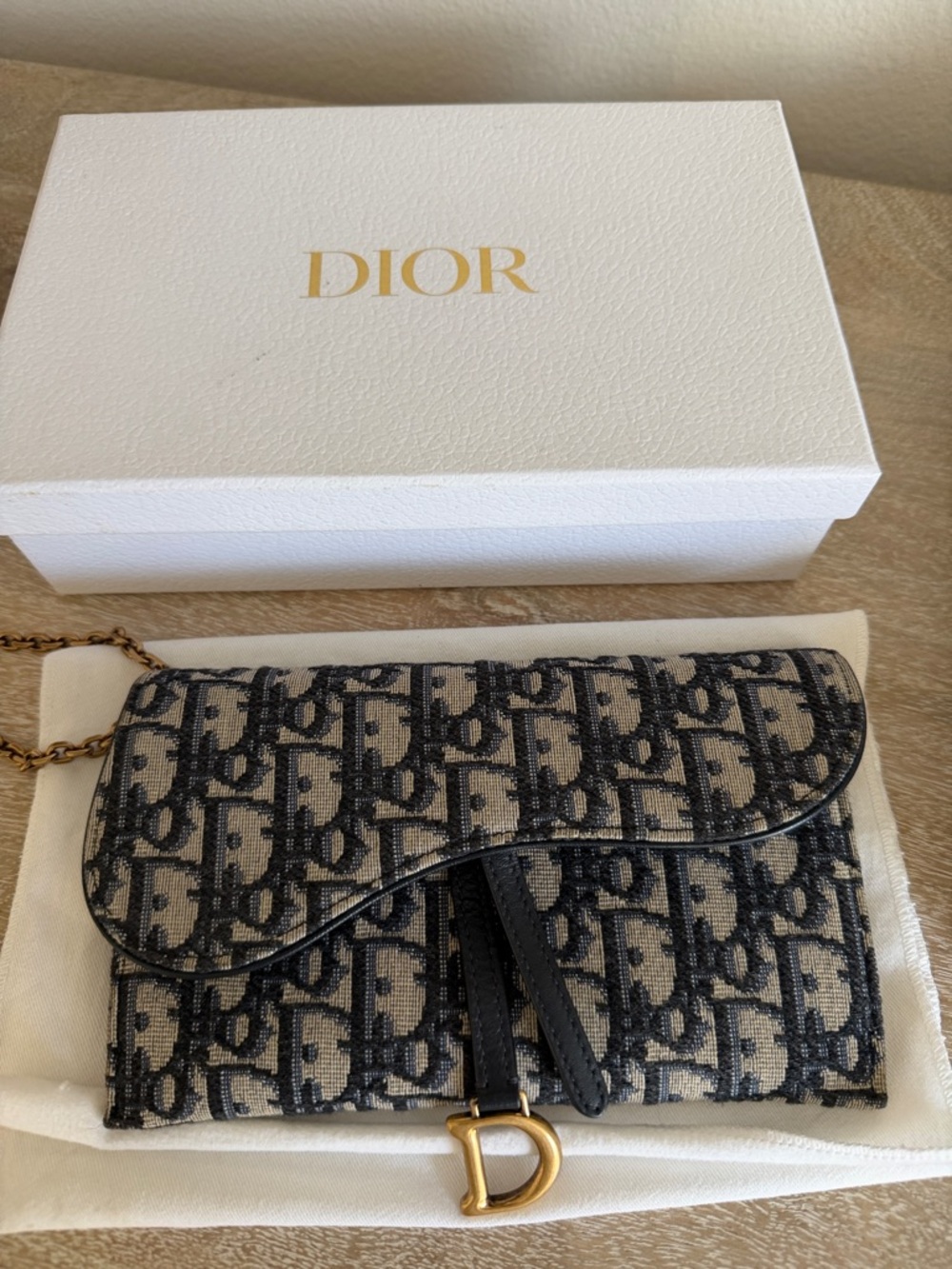 Dior Small Saddle Pouch with Chain